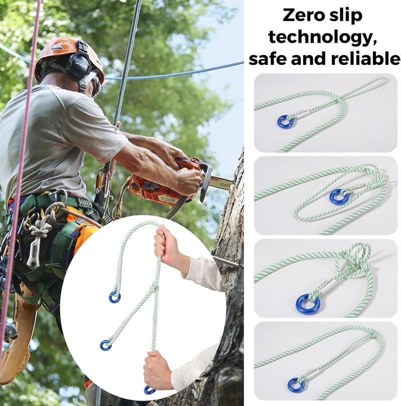 KINGTLE 6mm Prusik Loop Cord - Polyester, 48cm Length Double Braid Rope with Rappel Ring, Polyester Aramid Construction 12kN Load Capacity, Zero-Slip Grip (White) - Image 4